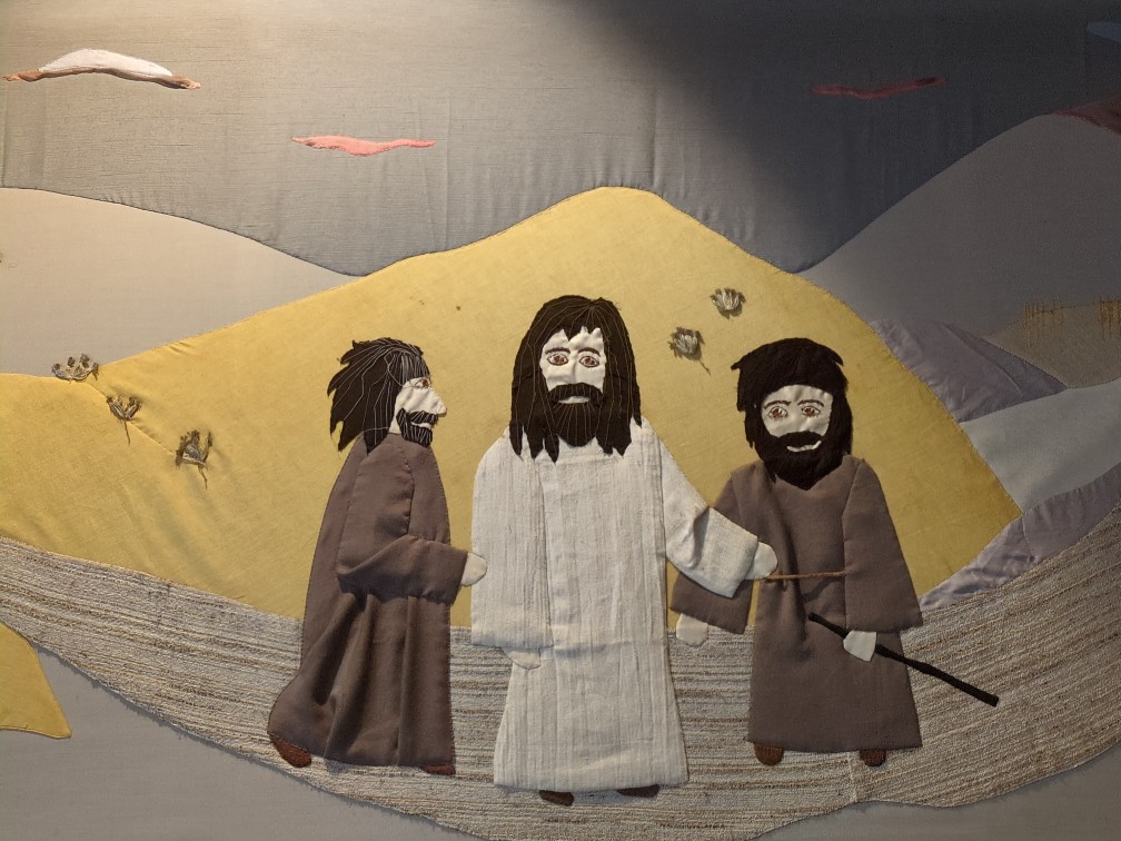 Wandteppich mit der Emmaus Szene